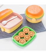 Creative Hamburger Lunch Box for Children Double Tier Bento Box Burger B... - £114.92 GBP