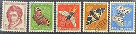 Switzerland B247-B251 Used Semi-Postal Butterflies Insects Moth ZAYIX 011222S21M - £4.21 GBP