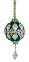The Cracker Box  Inc Christmas Ornamen Kit Art Deco on Navy with silver and emer - £30.44 GBP