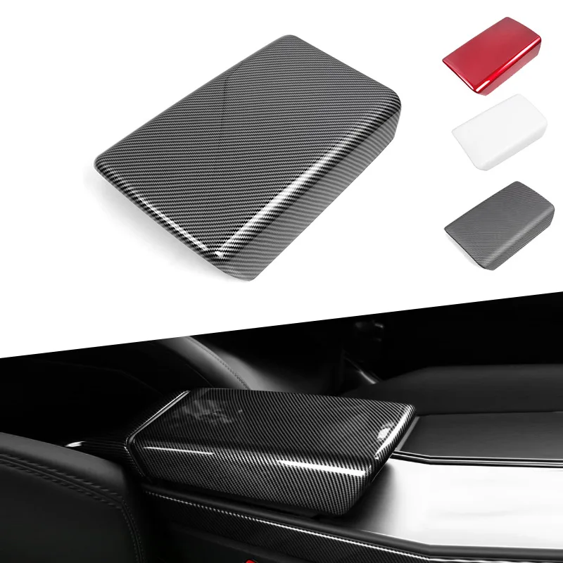 Suitable For Tesla Model 3Y Center Console Tidying Armrest Box Panel Trim Carbon - £35.27 GBP