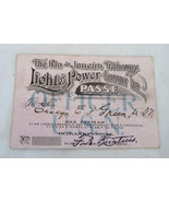 Rio Janerio Tramway Light Powder Co US Navy officer pass WWI fleet Green... - $93.76 CAD