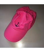 Anvil Women&#39;s Pink Anchor Baseball Cap Nautical Adjustable Back Cotton - $13.85