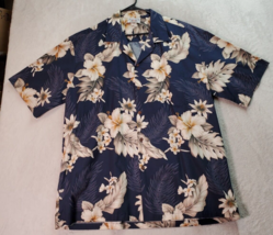 Pacific Legend Apparel Shirt Mens Size 2XL Navy Hawaiian Long Sleeve Button Down - £17.74 GBP