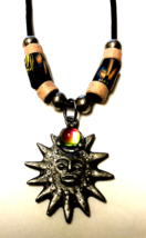 Natalia Pendant ~Pewter Sunburst Rainbow Prong set Stone~ Necklace - $8.96