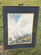 SVEN PARRILD Original WATERCOLOR SAILING SEASCAPE 1970s MODERN IMPRESSIO... - £564.55 GBP