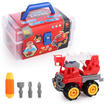 Diy Rescue Fire Truck Vehicle Toy Imaginative Play Educational Toy Xmas Gift - £21.92 GBP