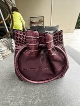 GIORGIO ARMANI Burgundy Women’s Embossed Leather Handbag - £112.96 GBP