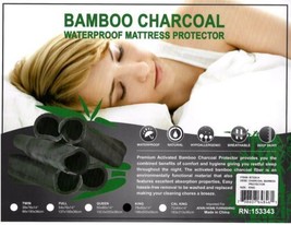 BAMBOO CHARCOAL WATERPROOF NATURAL BREATHABLE MATTRESS PROTECTOR CAL KIN... - $44.09