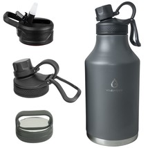 Vacuum Insulated Jug With Straw Lid Dustproof, Half Gallon Insulated Beer Growle - £59.14 GBP
