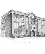 Copy of Sketch of St. Anthony&#39;s High School-Beaumont, TX-11 by 8 1/2 inches - $8.15