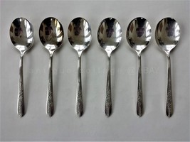 1939 antique Oneida NOBILITY PLATE ROYAL ROSE flatware 6 CREAM SOUP SPOO... - £32.89 GBP