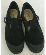 vintage black canvas shoes with buckle closure black tread soles east side  - €17,15 EUR