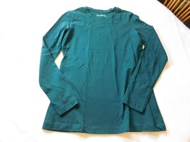 Bay Studio Women&#39;s Misses Long Sleeve Pima Cotton T Shirt Size S small dark gree - £12.12 GBP