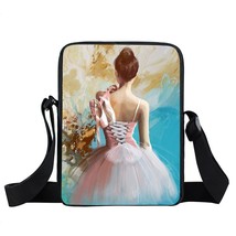 Fashion Ballet Print  Women tote canvas bags Female totes teenager Mini Messenge - £13.77 GBP