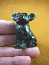 (Y-DOG-CH-713) black CHIHUAHUA Mexican dog figurine gemstone carving Chi... - $333.70 MXN