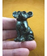 (Y-DOG-CH-713) black CHIHUAHUA Mexican dog figurine gemstone carving Chi... - $17.53