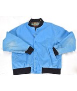 Vintage Wrangler Brushpopper Jacket Bomber Blue Mens Large Button Up - $115.07 CAD