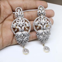 Two Tone Fashion CZ Earrings Gold Plated - £19.03 GBP