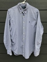 Polo Ralph Lauren Shirt Size L Large Men&#39;s Blue Check Classic Fit Long S... - $23.03