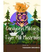 Milk Tiger Mushroom &amp; Cordyceps Militaris capsules (120) CERTIFIED ORGAN... - £17.26 GBP