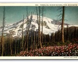 Timberline Mount Rainier National Park Washington Linen Postcard N25 - $2.92