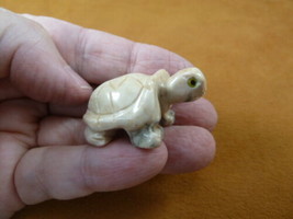 Y-TUR-LA-45) Tortoise land turtle carving SOAPSTONE FIGURINE love little turtles - £6.79 GBP