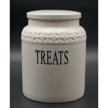 THL Treats Canister &amp; Lid with Rubber Gasket 8&quot; H, Engraved Floral Pattern - £24.80 GBP