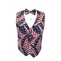 American Flag Tuxedo Vest and Bowtie - £104.07 GBP+