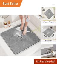 Elegant Grey 24x24 Non-Slip Shower Mat - Soft PVC for Safe, Quick Drying... - $32.62