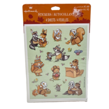 VINTAGE HALLMARK THANKSGIVING ANIMALS FOX MOUSE BUNNY STICKERS NEW SEALED - $19.00