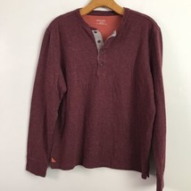 UNTUCKit M Shirt Red Pullover Henley Double Layer Long Sleeve Knit Casua... - £7.57 GBP