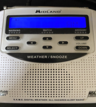Midland WR120EZ NOAA Emergency Weather Alert Radio Alarm Clock White Works  - £11.67 GBP