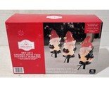 Holiday Time 3-Piece Red Gnomes with Trees Pathway Christmas Outdoor Lig... - £23.86 GBP