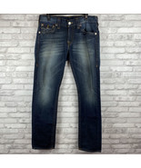 True Religion Mens World Tour Slim 31 x 33 Jeans Lightly Distressed Flap... - $60.80