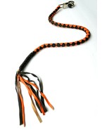 Genuine Leather Motorcycle Whip Get Back whip with Tassels 41&quot; BLACK / O... - $29.99