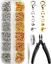 1200 Pcs Crimp Beads Kit for Jewelry Making, Crimp Beads, Crimp Covers, ... - €12,03 EUR