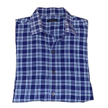 Zachary Prell Navy Blue Plaid Flannel Long Sleeve Button Up Shirt Men’s ... - £21.88 GBP