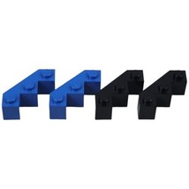 Lego Brick Pieces 2 Blue &amp; 2 Black #2462 - $3.50