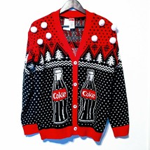 Women&#39;s S Coca-Cola Ugly Christmas Holiday Cardigan Sweater Polar bears ... - £22.82 GBP