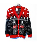 Women&#39;s S Coca-Cola Ugly Christmas Holiday Cardigan Sweater Polar bears ... - £22.66 GBP