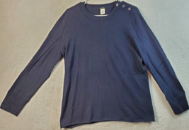 J.CREW Sweater Womens XL Black Knit Wool Long Raglan Sleeve Round Neck Pullover - £15.02 GBP