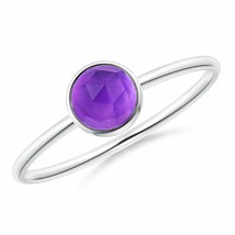 ANGARA 5mm Natural Amethyst Stackable Ring in Sterling Silver for Women, Girls - £134.84 GBP