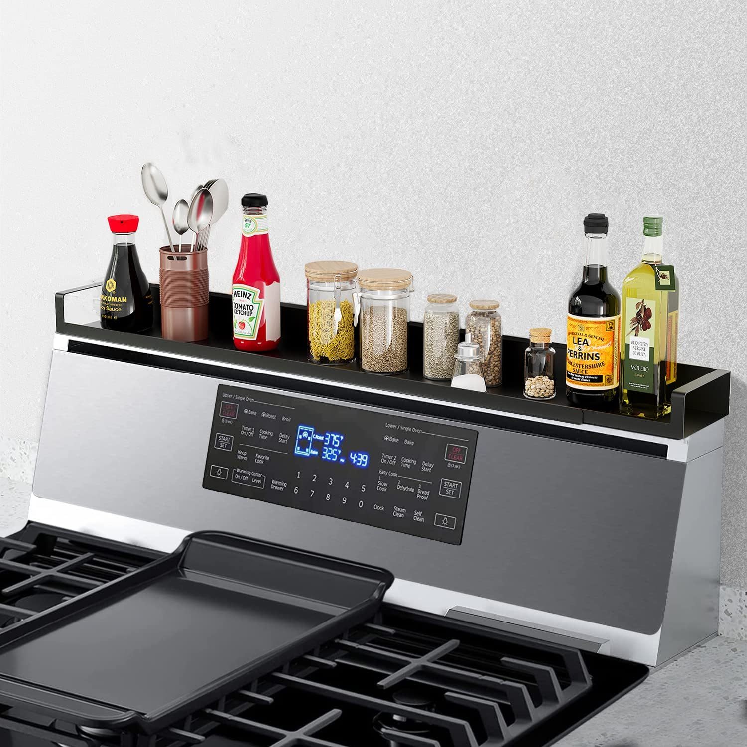 Spice Rack, Magnetic Stove Top Shelf, Over The Stove Spice Rack,, Matte ... - $31.92