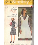 SIMPLICITY 6629 SIZE 14 DATED 1974 MISSES' PRINCESS SEAMED JUMPER 2 STYLES - £2.35 GBP