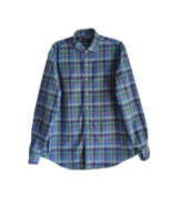 Polo Ralph Lauren Mens Long Sleeve Blue Green Plaid Buton Down Shirt Log... - £25.47 GBP