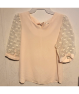 Victoria Short Sleeve Blouse Shear Sleeve with Butterflies Embroidery sz S - £10.65 GBP