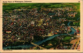 Aerial View Wilmington DE Delaware Linen Postcard A8 - £2.31 GBP