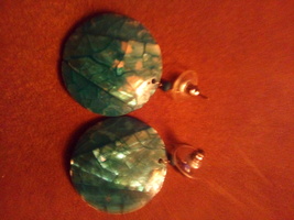 Shiny Green Dangle Earrings  - $7.00
