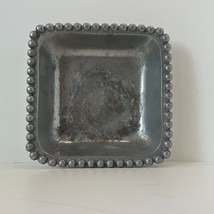 Square Beaded Serving Dish Aluminum IHI Made in India 7.5 inches - £6.04 GBP