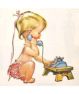 1958 Bell Telephone Cute Baby Girl Rotary Advertisement Communication DW... - €25,75 EUR